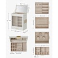 Miniatyrbillede 7 af 9: Rootz smykkeskrin - Opbevaringsetui - Fløjlsforet - Elegant design - MDF og glaskonstruktion - 15,5 cm x 26,1 cm x 32 cm