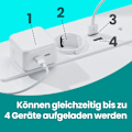 Miniatyrbillede 4 af 5: Rootz Sorn Side Bord - Socket Strip Table - 3 skuffe natbord - Indbygget AC -stikkontakter - 35,1 cm x 40,1 cm x 59,1 cm