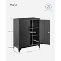 Miniatyrbillede 3 af 9: Rootz stålmetalskab - Opbevaringsorganisator - Sort - Justerbare hylder - Heavy Duty - 40cm x 80cm x 90cm