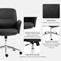 Miniatyrbillede 7 af 11: Rootz -kontorstol - Ergonomisk skrivebordsstol - Åndbar siddepladser - Højde justerbar til komfort - 67 cm x 69 cm x 92-102 cm - Sort
