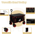 Miniatyrbillede 6 af 9: Rootz foldbar håndvogn med bordplade - Bærbar hjælpevogn - Udendørsvogn - Alsidigt 2-i-1-design - Terrænhjul - Holdbar konstruktion - 92 cm x 97 cm x