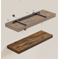 Miniatyrbillede 2 af 5: Rootz 4-delt væghyldesæt - Flydende hylder - Vintage brun - MDF og stål - 20 x 60 x 3,8 cm - Maks. 10 kg bæreevne