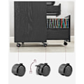 Miniatyrbillede 7 af 8: Rootz rullebeholder - Opbevaringsvogn - Organizer - Spånplade og metal - 40 cm x 80 cm x 66 cm - Sort med træfinish - Letvægts - Nem montering - Høj v