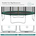 Miniatyrbild 6 av 7: Rootz Trampolin - Utomhusstudsmatta - Barnstudsmatta - Ministudsmatta - Trampolinpark - Hoppstudsmatta - Svart/Grön - 366 cm