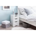 Miniatyrbillede 5 af 7: Rootz natkonsol 31x49x31 cm hvid mat med 3 skuffer - Hvidt sengebord med opbevaringsplads - Natbord Simple Modern - Natbord Klein - Natbord soveværels