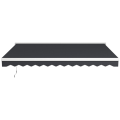 Miniatyrbillede 1 af 5: Rootz Markise - Elektrisk - Manuelt forlænges - Vægbeslag - Fuld kassette - Fjernbetjening - Aluminiumsramme - Polyester - Grå - 395L x 300W cm