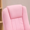 Miniatyrbillede 6 af 6: Rootz kontorstol med fodstøtte - Justerbart ryglæn - Højdejusterbart - 5 hjul - Kunstlæder - Pink + Hvid - 65cm x 68cm x 116cm