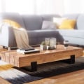 Miniatyrbillede 2 af 7: Rootz Sofabord Træ - Stuebord - Sofaborde Brun - Metalstel - 130 x 25 x 59 cm