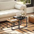 Miniatyrbillede 6 af 11: Rootz Moderne sofabordsæt - sofaborde - sideborde - holdbart MDF -stål - 45x45x45cm & 40x40x40cm
