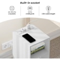 Miniatyrbild 5 av 9: Rootz Sängbord med Power Strip - Litet Nattduksbord - Sovrum Nattbord - E1 Konstruerat trä - 25 x 60 x 30 cm - Vit - Svart - Ljus Ek