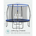 Miniatyrbillede 6 af 7: Rootz trampolin - hoppende udstyr - familiesjov - galvaniseret stål - 150 kg bæreevne - 76 cm højde - 64 fjedre - 2,4 m x 2,4 m