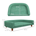 Miniatyrbillede 3 af 6: Rootz Hundeseng - Tyk pude - Hundesofa - Elegant design - Pet Sofa - Eukolyptus - Polyester-MDF - Grøn - 68L x 68W x 35H cm