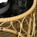 Pikkukuva 5 / 6: Rootz Puutarhapöytäsetti - 2 Puutarhapöytää - Ulkopöydät - Boho Style - Suuri sivupöytä - PE-rottinki-karkaistu lasi - Musta - Luonnollinen - 55 cm X