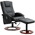 Miniatyrbillede 5 af 7: Rootz Massagestol - Afslapningsstol - Med fodskammel - 10 massagepunkter - Liggefunktion - Roterende sæde - Sort - 73 x 83 x 106cm