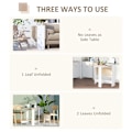 Miniatyrbild 7 av 7: Rootz Folding Table - Dining Table - Desk - Computer Desk - Writing Table - Side Table - Oak + White - 103 x 76 x 73.5 cm