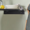 Miniatyrbillede 8 af 9: Rootz Foldevægbord med Tavle - Skrivebord - Spisebord - Pladsbesparende design - Nem montering - Kreativ Memoboard-overflade - Lysegrå - 50cm x 76cm x