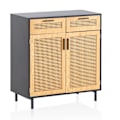 Miniatyrbillede 1 af 6: Rootz skænk 80 cm - Sort kommode - Wienervævet design - Stilfuld opbevaringsløsning - Holdbar og rummelig - 80 cm x 86,5 cm x 40 cm