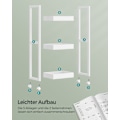 Miniatyrbild 7 av 7: Rootz White Storage Cart - Rullvagn - Utility Cart - MDF och bambu - Lätt - Rymlig - Enkel montering - 20cm x 30cm x 80cm