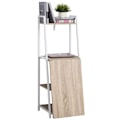 Miniatyrbillede 10 af 11: Rootz Desk - Foldable Desk - Bookcase - 4 Levels - Computer Desk - Processed Wood - Metal - White - Oak