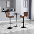 Miniatyrbillede 4 af 9: Rootz drejelig barstol - Vintage Bistrostol - Højdejusterbar - Kunstlæder - Ergonomisk design - Metal fodstøtte - 47cm x 109,5cm x 54cm