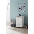 Miniatyrbild 5 av 7: Rootz rullcontainer 40 x 70,5 x 33 cm vit - Skrivbordscontainer Rullskåp 4 lådor - Modern lådcontainer med hjul - Stativcontainer Kontorscontainer Sid