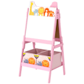 Miniatyrbillede 1 af 11: Rootz 2 -in -1 Kids Painting Easel - Whiteboard - Chalkboard - Creative Fun - 49 cm x 53,5 cm x 113 cm - Pink
