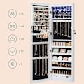 Miniatyrbillede 5 af 8: Rootz smykkeskab - Smykkearrangør - Smykkegarderobe - MDF-konstruktion - Fløjlsforing - Glasspejl - Skønhedsprogram - Nem organisering - Rummeligt lay