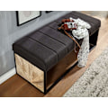 Miniatyrbillede 4 af 7: Rootz design bænk sort 105 x 40 x 40 cm - Polstret bænk med metalramme - Sengebænk soveværelse - Hall bænk garderobe bænk