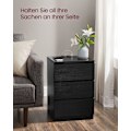 Miniatyrbillede 7 af 7: Rootz sidebord med 3 skuffer - Natbord - Natbord - Moderne design - Ibenholts sort finish - 45cm x 40cm x 60cm