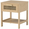Pikkukuva 1 / 10: Rootz Bedside Night -kaappi - sivupöytä laatikolla - MDF - Rattan Design - 40 x 40 x 48,4 cm