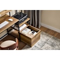 Pikkukuva 6 / 8: Rootz Desk Study Table - WorkStation - Office Desk - runsaasti tallennustilaa - 143x90x50cm - metallikehys - ruskea musta maalattu