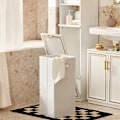 Miniatyrbild 5 av 10: Rootz Tall Badrumsskåp - Förvaringsenhet - Tvätthållare - MDF Furu - Tippskydd - 33cm x 171cm x 32cm - 2-delad set