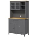 Miniatyrbillede 1 af 6: Rootz Kitchen Cabinet Buffet - Spisestue Showcase - Gray Storage Unit - Ample Storage - 100 cm x 40 cm x 180 cm