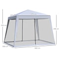 Miniatyrbild 3 av 8: Rootz Gazebo - Trädgårdspaviljong - Marquee Partytält - Tält med myggnät - Väderbeständig - Metall + Polyester - Grå - 3 x 3 m