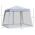 Pikkukuva 3 / 8: Rootz Gazebo - Puutarhapaviljonki - Juhlateltta - Teltta hyttysverkolla - Säänkestävä - Metalli + polyesteri - Harmaa - 3 x 3 m