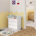 Miniatyrbild 2 av 8: Rootz Baby Change Solution - Nödvändighet för barnkammare - Blöja Glädje - Baby Care Essential - Vit & glansigt - Utrymmesbesparande design - Kompakta