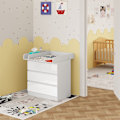 Miniatyrbillede 2 af 8: Rootz babyskifteløsning - Nursery nødvendighed - Bleglæde - Babypleje Essential - Hvid og blank - Pladsbesparende design - Kompakte dimensioner