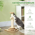 Miniatyrbillede 5 af 11: Rootz Cat Scratching Post - Sisal Scratch Tower - Play Ball Track - Underholdende 4 -i -1 design - 32 cm x 32 cm x 49 cm