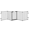 Pikkukuva 1 / 5: Rootz 2-in-1 Barrier Dog Leikkikehä - Lemmikkiaita - Turvaportti - Turvallinen ja kokoontaitettava - 300 cm x 3 cm x 74,5 cm täysin pidennetty