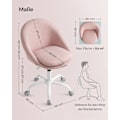 Miniatyrbillede 7 af 8: Rootz Pink Drejestol - Behagelig lænestol - Roterende sæde - Stålstel - Bomuld-hør-blanding - Justerbar højde - 60 cm x 60 cm x 80-90 cm
