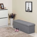 Miniatyrbild 2 av 6: Rootz Hocker - Puff - Fällstol med förvaringsutrymme - Bröst - Bänk - Förvaring - Ljusgrå - 110 x 38 x 38 cm