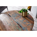 Miniatyrbillede 5 af 7: Rootz sofabord Mango 60x36x60 cm massivt træ metal hvid industrirundt - Design stuebord med opbevaringsplads - Loungebord sofabord moderne