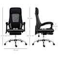 Miniatyrbillede 3 af 4: Kontorstol med massagefunktion - Massagestol - Inklusiv fodstøtte - 2 vibrationspunkter - USB-interface - Sort - 60L x 57W x 115-123H cm