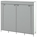 Pikkukuva 6 / 7: Rootz-vaatekaappi - Kangaskaappi - Ovet - 2 vaatetankoa - 10 lokeroa - Vilesstoff - Teräs - Harmaa - 166L x 42,5L x 169,5K cm