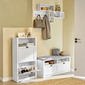 Miniatyrbillede 4 af 7: Rootz hvidt skoskab - Skovipper - Skoopbevaring - Rummelig opbevaring - Robust konstruktion - Mulighed for vægmontering - 60 cm x 110 cm x 24 cm