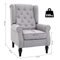 Miniatyrbild 4 av 4: Rootz Enkelsoffa Vilstol - Enkelstol Soffa Vilstol - Tuftad trä - Fötter Polyester Vilstol - Grå Viltstol - 76 X 86 X 108 Cm