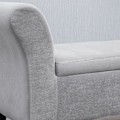 Miniatyrbillede 5 af 7: Rootz bænk - Polstret bænk med opbevaringsplads - Armlæn Brystbænk - Moderne gang - Soveværelse - Stue - Polyester - Gummi - Træ - Lysegrå - 111,5 x 4