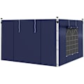 Miniatyrbillede 5 af 6: Rootz Gazebo - Sidepaneler - Udskiftning af 2 sider - Pop Up Gazebo - Med vinduer og døre - Blå - 295W x 195H cm