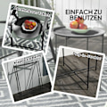 Miniatyrbild 4 av 10: Rootz Round Garden Table - Terrassbord - Fällbart utomhusbord - Hållbart stål - Ø46cm x 50 cm