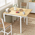 Miniatyrbillede 2 af 6: Rootz spisebord til 2-4 personer - Naturlig egefarve - Skyhvid - Spånpladestål - 78 cm x 120 cm x 76,2 cm - Bærbart foldbart bord